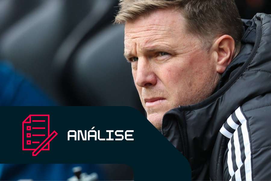 O treinador do Newcastle, Eddie Howe, durante o jogo contra o Sunderland
