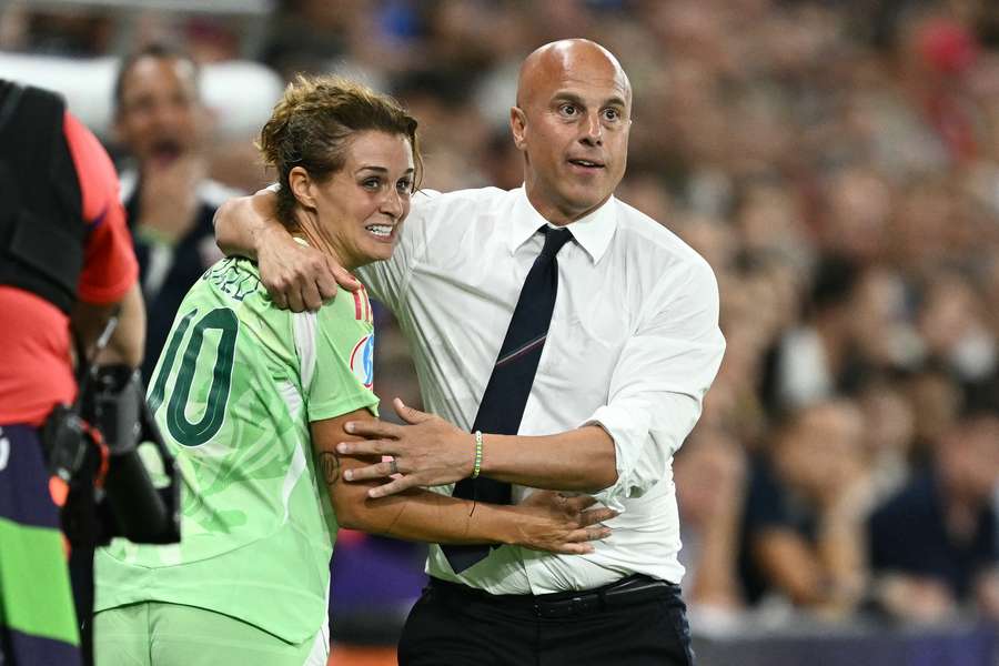 Cristiana Girelli e Andrea Soncin dopo Italia-Norvegia Cristiana Girelli e Andrea Soncin dopo Italia-Norvegia