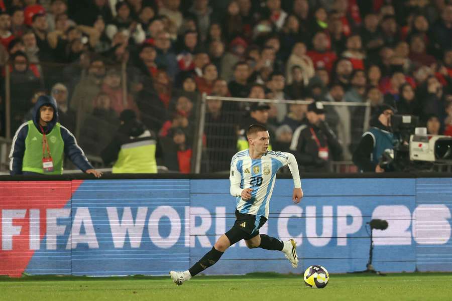 Mastantuono, en su debut con la selección absoluta de Argentina