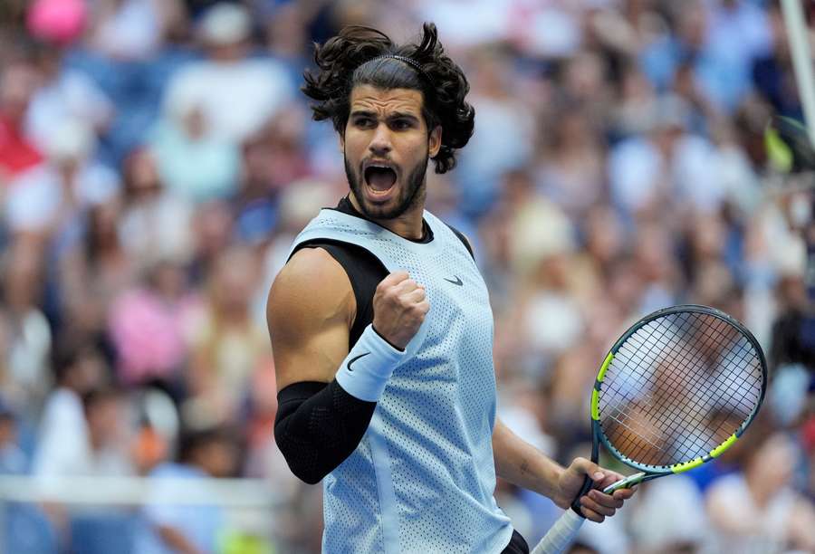 Carlos Alcaraz is back on court today in Flushing Meadows