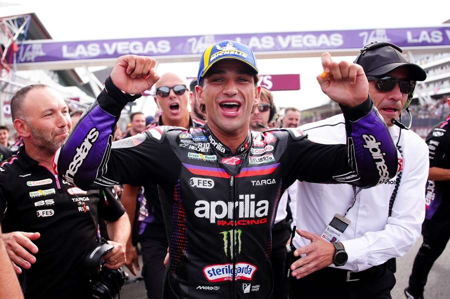 Jorge Martin celebrates his win Jorge Martin celebrates his win
