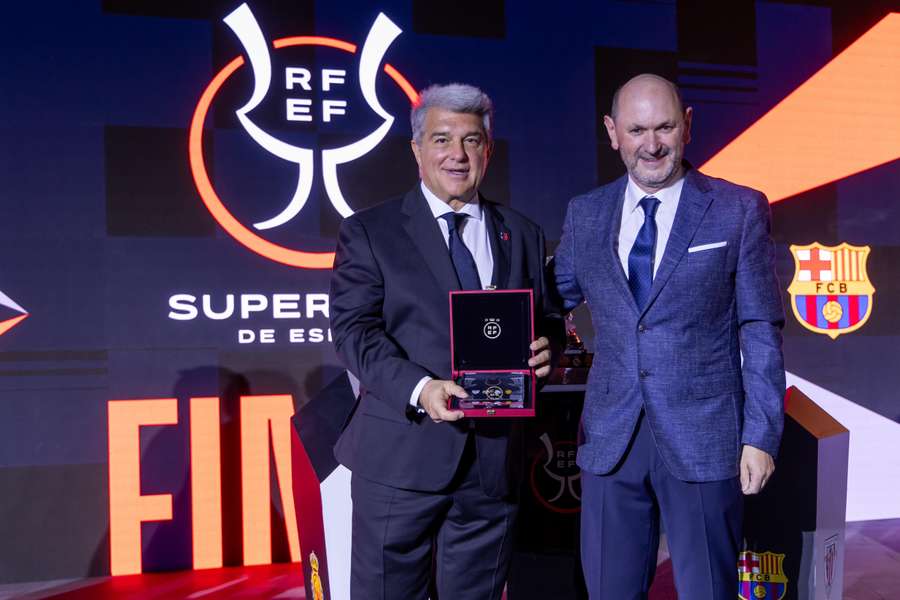 Laporta, junto a Rafael Louzán, presidente de la RFEF