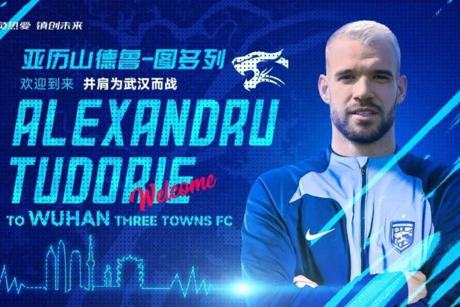 Alexandru Tudorie a marcat pentru Wuhan Three Towns, în campionatul Chinei