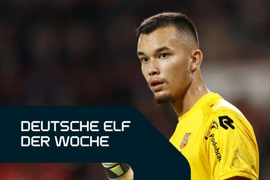 Kaum zu überwinden: Torhüter Mio Backhaus machte sich mit einer starken Leistung gegen die PSV Eindhoven einen Namen.