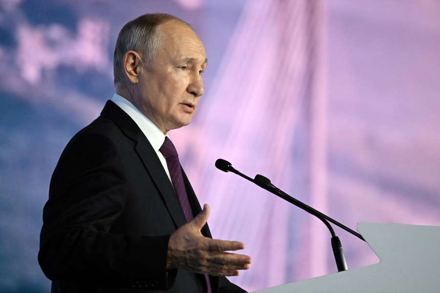 Putin speaking during a session of the 8th Eastern Economic Forum in Vladivostok
