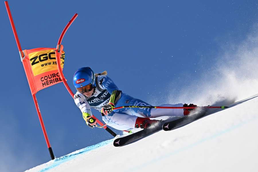 Mikaela Shiffrin competes during the Women's Alpine Combined Super G event of the FIS Alpine Ski World Championship 