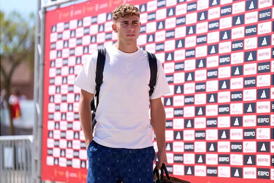 Fermín, a su llegada a la concentración de la selección española