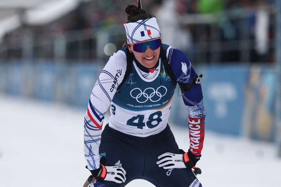 Julia Simon après le sprint samedi.