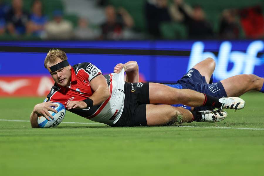 George Bell scoring a try for the Crusaders against Western Force earlier this year. George Bell scoring a try for the Crusaders against Western Force earlier this year.