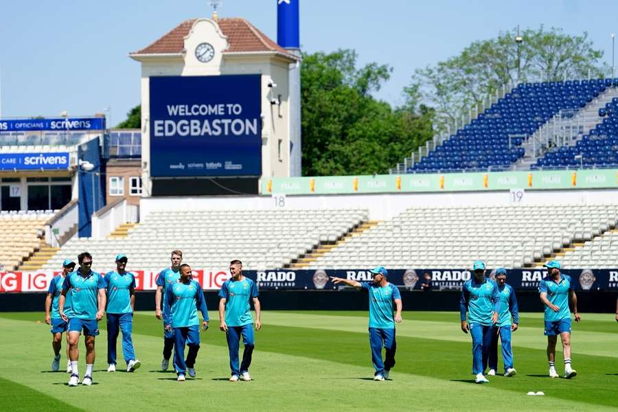 The England squad in training ahead of the Ashes