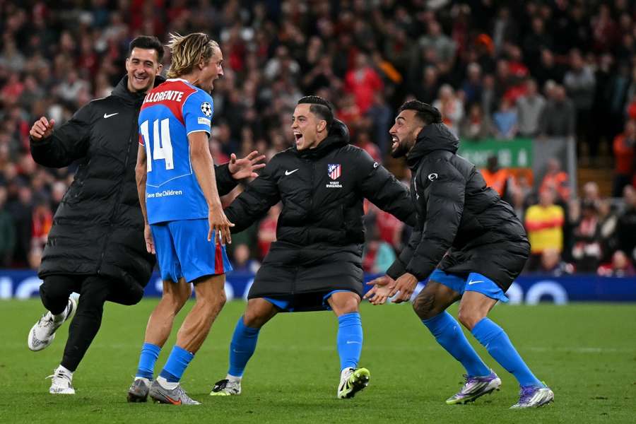 Marcos Llorente celebra un gol en Anfield en 2025 Marcos Llorente celebra un gol en Anfield en 2025