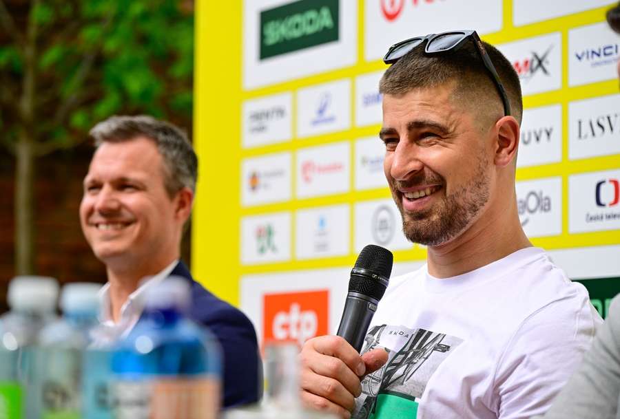 Sagan prišiel na tlačovku dobre naladený.