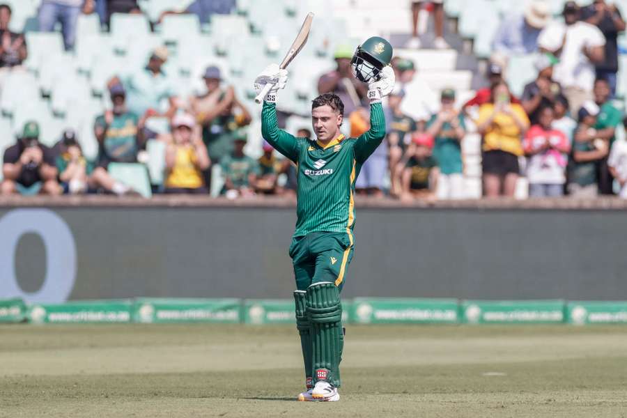 Breetzke celebrates his century Breetzke celebrates his century