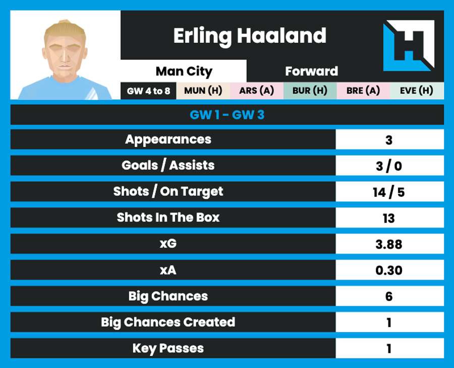 Haaland season stats