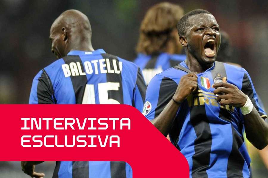 Sully Muntari mentre gioca con l'Inter nel 2008