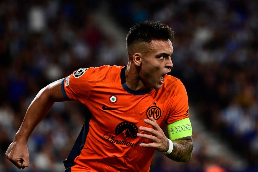 Lautaro Martinez, da Inter, em ação pela Champions League