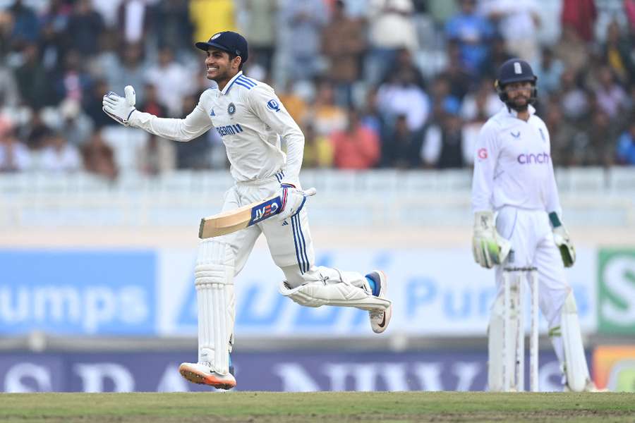 India batsman Shubman Gill celebrates the winning runs
