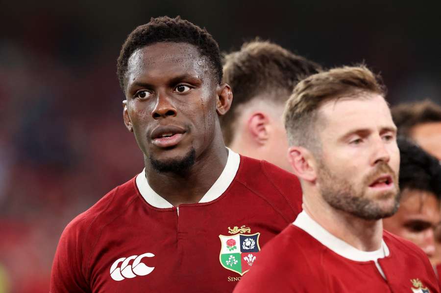 Maro Itoje looks on during the British & Irish Lions' defeat to Argentina in Dublin on Friday