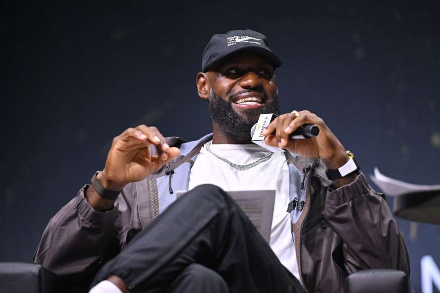 LeBron James speaks onstage during the mind the game panel at Fanatics Fest NYC 2026 LeBron James speaks onstage during the mind the game panel at Fanatics Fest NYC 2026
