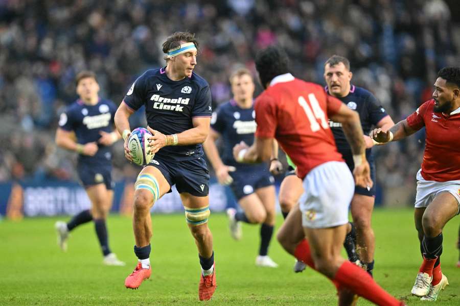 Scotland flanker Jamie Ritchie makes a break