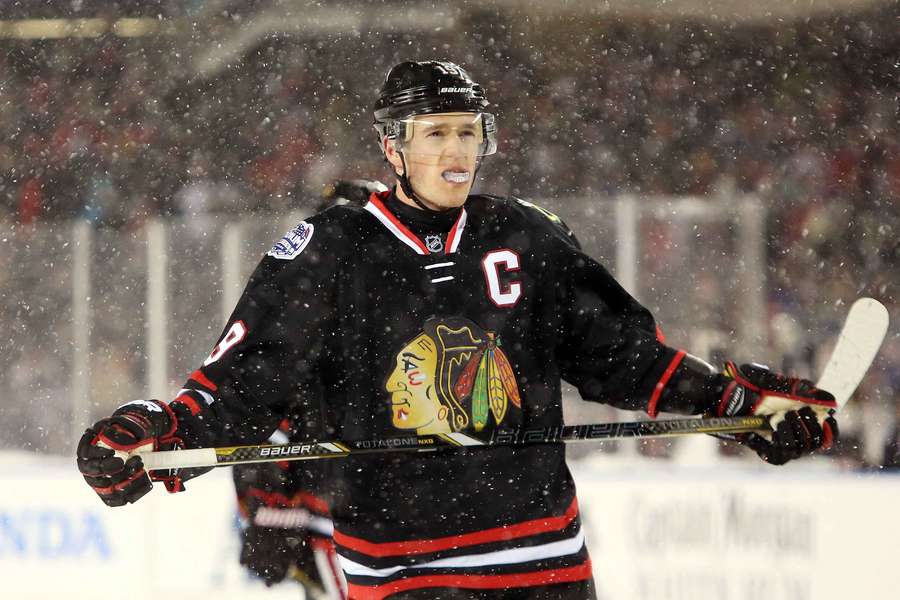 Chicago Blackhawks' Jonathan Toews during 2014 Stadium Series