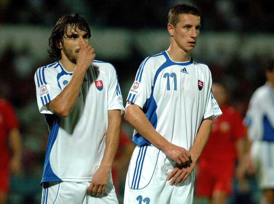Matej Krajčík (vľavo) s Marekom Mintálom boli oporami mužstva v boji o EURO 2008.