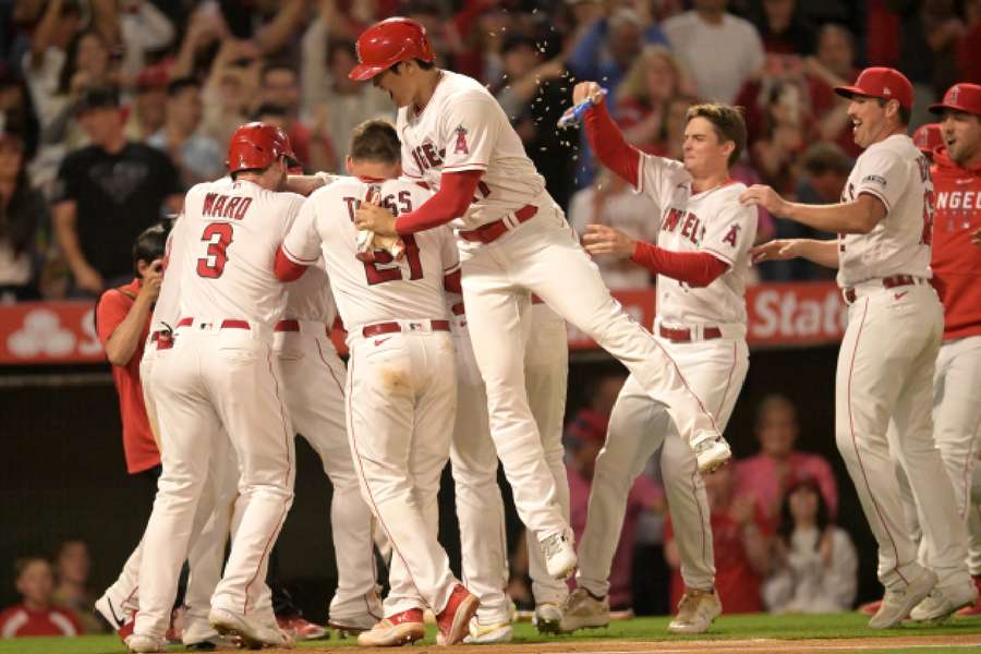 The Angels celebrate their victory