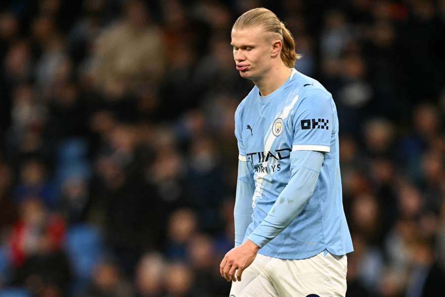 Haaland teve uma única finalização no jogo, já perto do fim