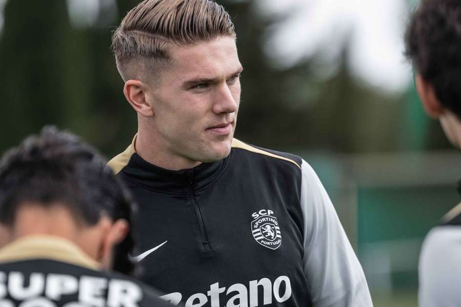 Gyokeres no treino do Sporting