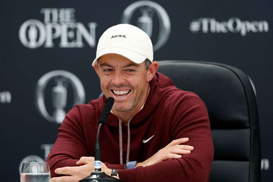 Rory McIlroy during a press conference at the Open