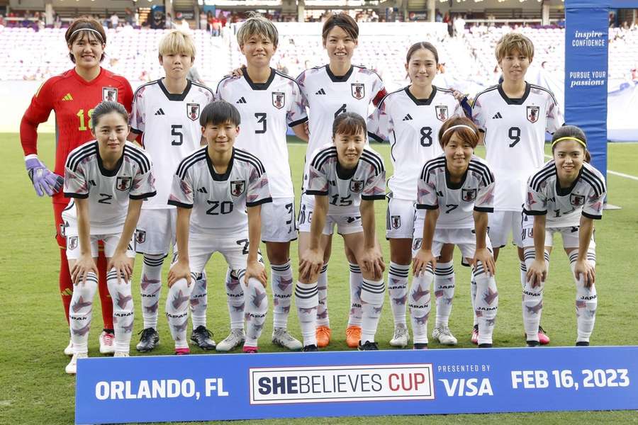 Het Japanse elftal op de SheBelieves Cup in februari
