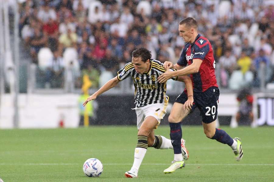 Un'azione di Juventus-Bologna