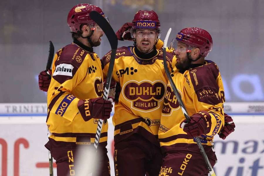 Radost hráčů Jihlavy (archivní fotografie).