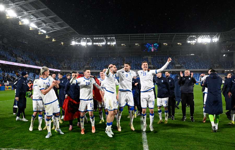 L'esultanza del Kosovo