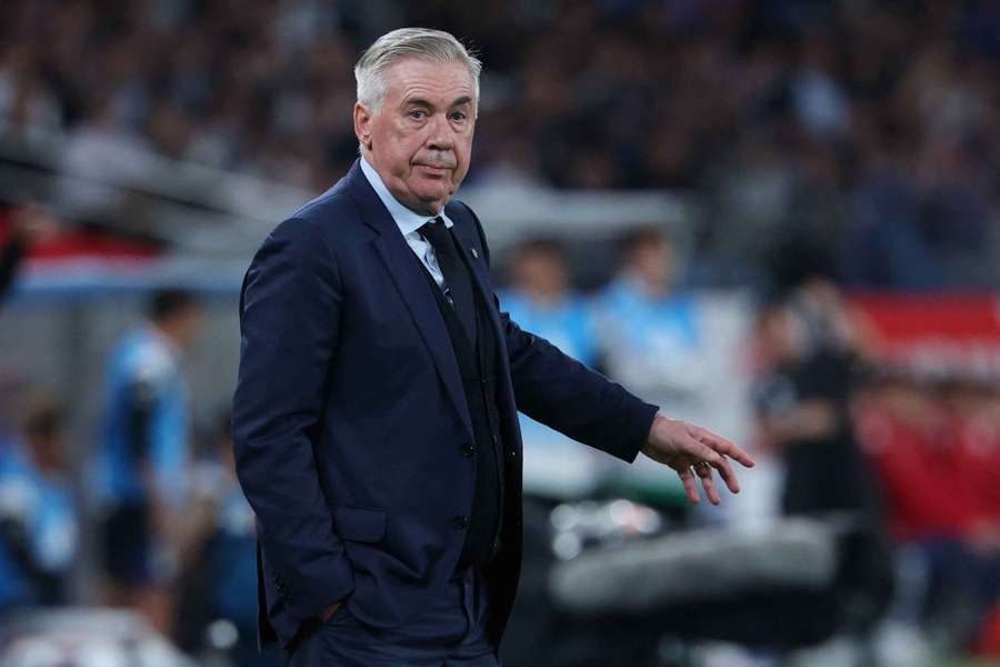 Brazil coach Carlo Ancelotti during the match in Tokyo
