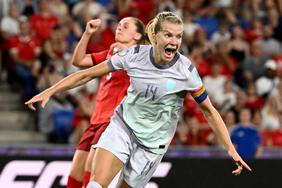Ada Hegerberg celebrates after scoring against hosts Switzerland 