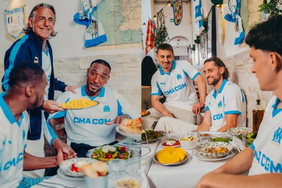 Le photoshoot pour la campagne publicitaire du nouveau maillot marseillais.