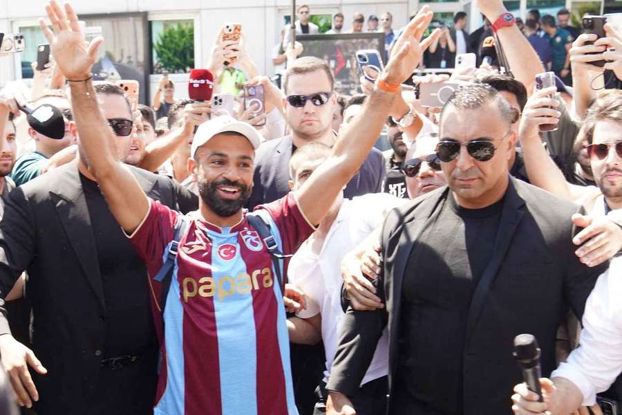Mohamed Salah arrives at Istanbul Airport after reaching an agreement with Turkish Super Lig club Trabzonspor Mohamed Salah arrives at Istanbul Airport after reaching an agreement with Turkish Super Lig club Trabzonspor