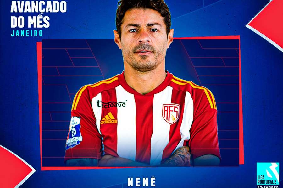 Nené eleito o melhor avançado de janeiro da Liga 2