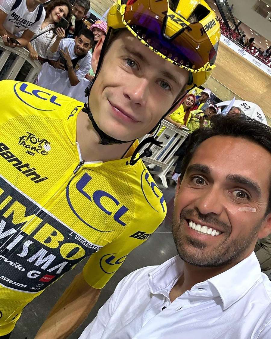 Contador with Vingegaard at the Tour de France