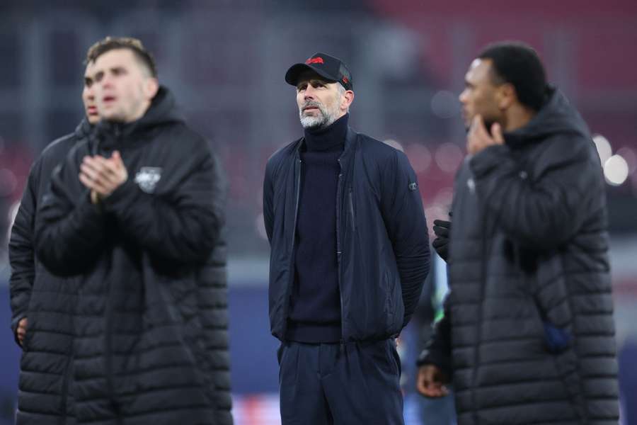 Trainer Marco Rose (M.) ist enttäuscht