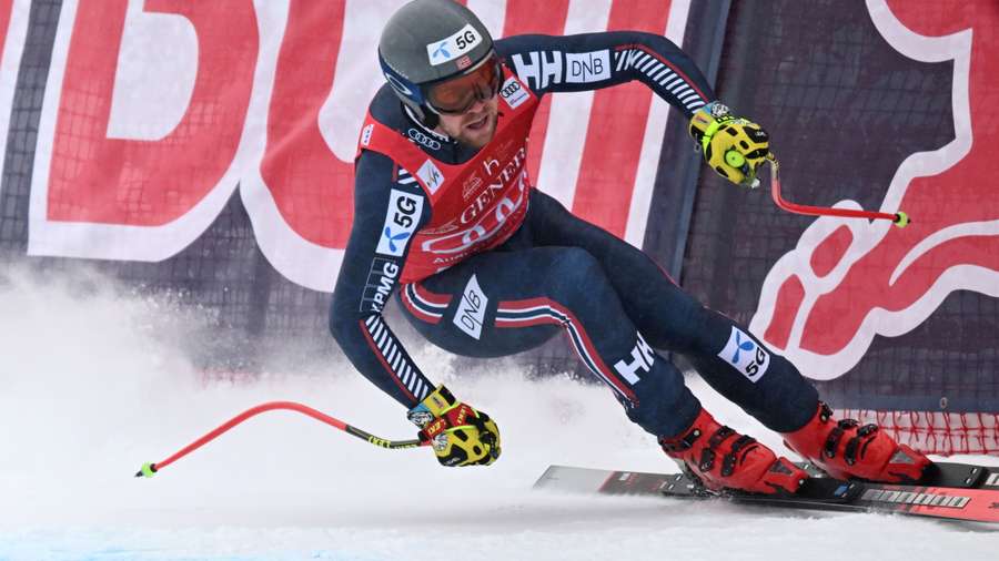 Aleksander Aamodt Kilde was inches from the barrier on Saturday Aleksander Aamodt Kilde was inches from the barrier on Saturday