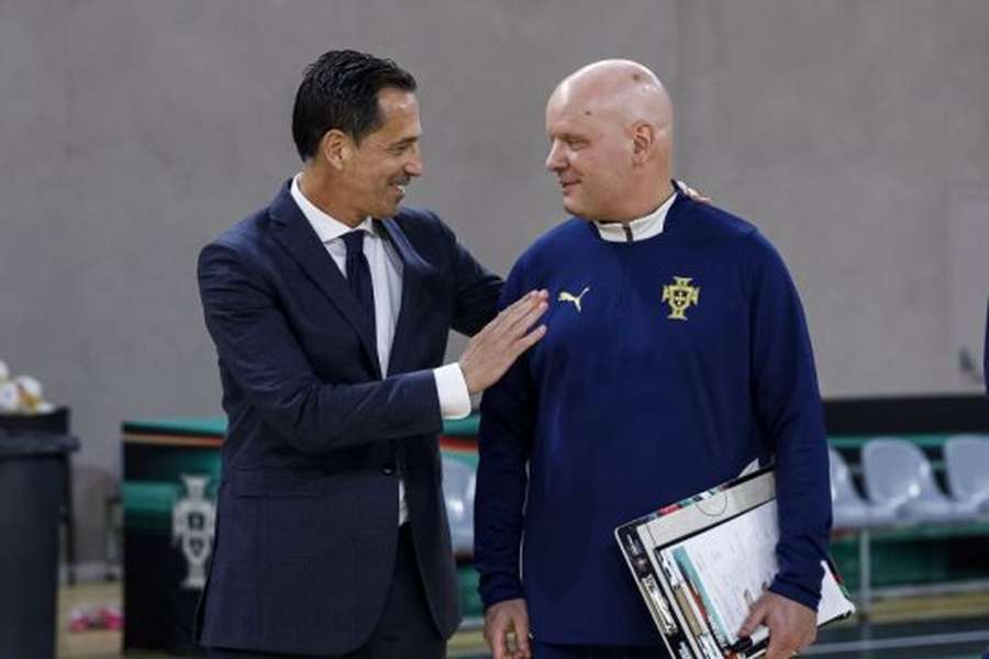 Pedro Proença com Jorge Braz, selecionador nacional de futsal