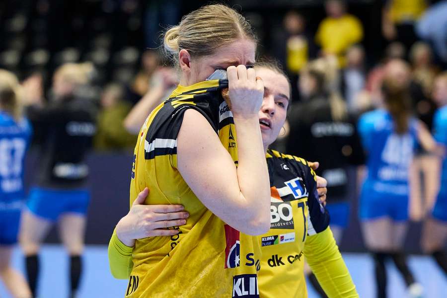 Ikast players disappointed after European League final loss.