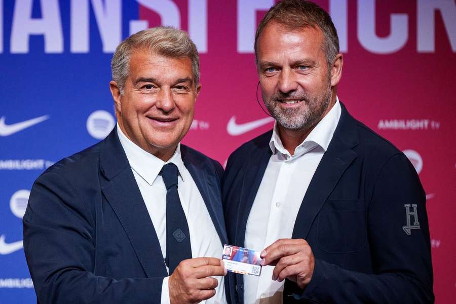 Joan Laporta com Hansi Flick