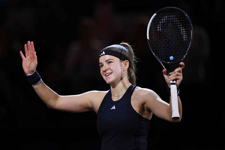 Karolina Muchova earned her first win over Coco Gauff on Friday