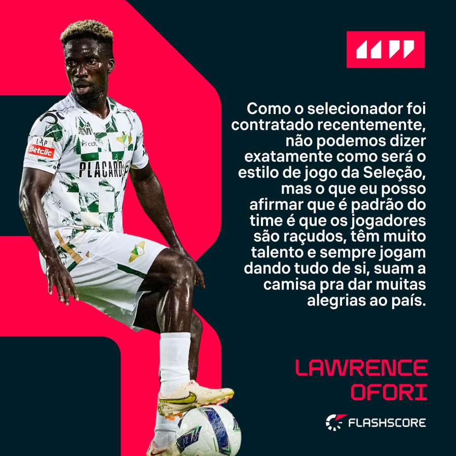 Lawrence Ofori, sobre o estilo de jogo da Gana Lawrence Ofori, sobre o estilo de jogo da Gana