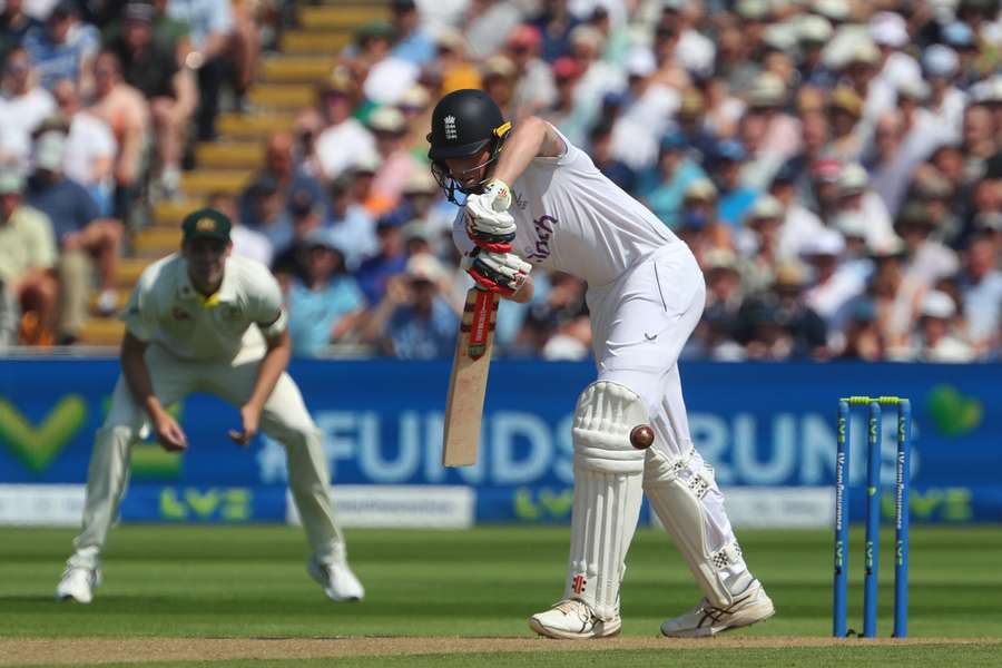 Zak Crawley takes a shot during a terrific opening for England