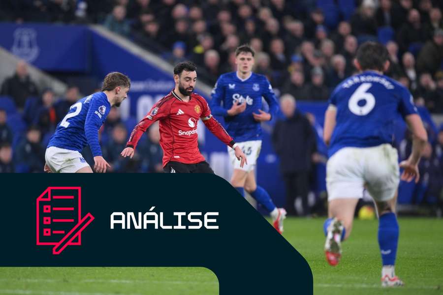 Bruno Fernandes em ação frente ao Everton Bruno Fernandes em ação frente ao Everton