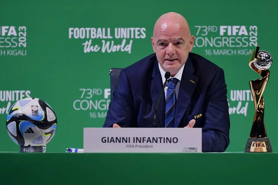 O presidente da FIFA, Gianni Infantino, no último congresso do organismo O presidente da FIFA, Gianni Infantino, no último congresso do organismo